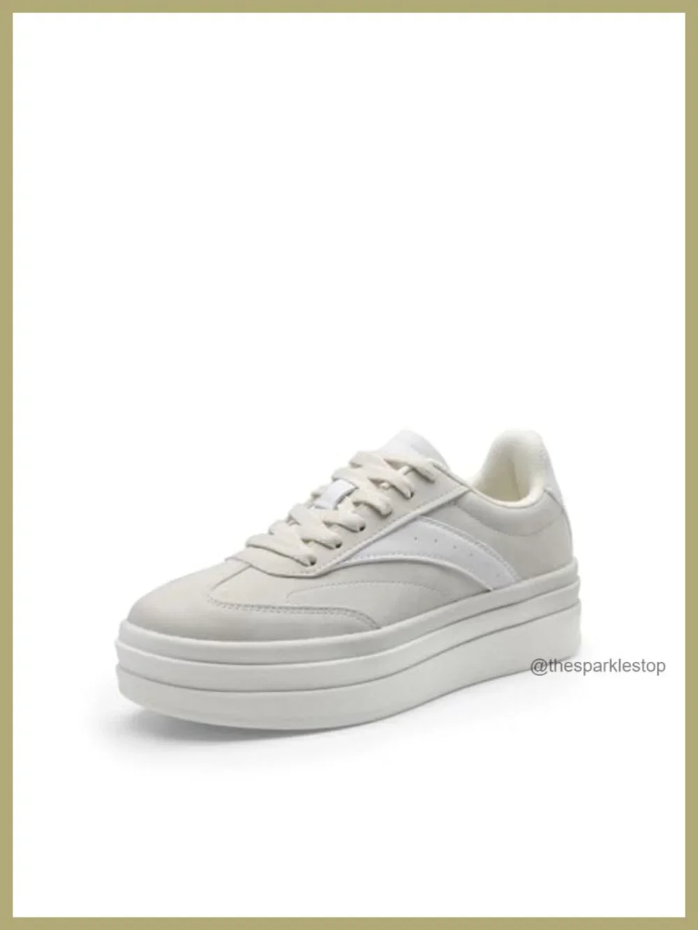 Vegan Leather & Faux Suede Platform Fashion Sneakers Cushioned Foam Lace-Up